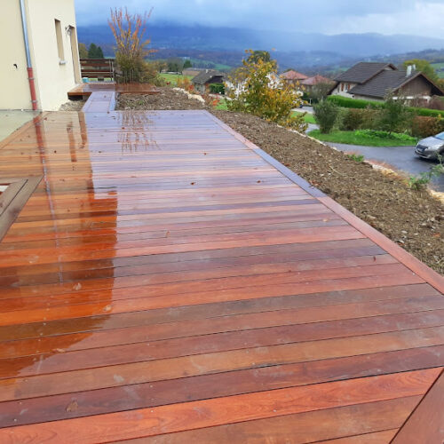 Aménagement extérieur terrasse en bois en haute-savoie (74)